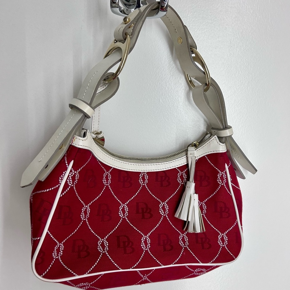 DOONEY & BOURKE Nautical Shoulder Bag Purse, Red & White Rope Design